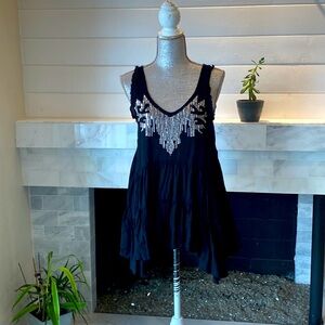 Free People Embellished Crisscross Back Top Size Small